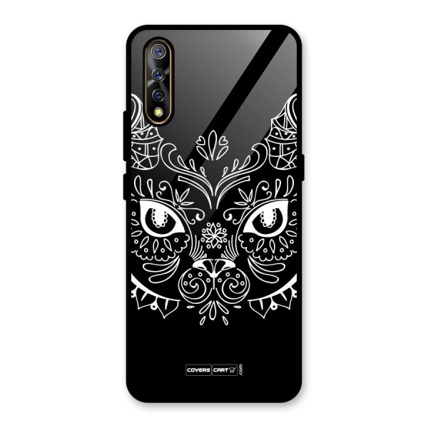 Ethnic Cat Design Glass Back Case for Vivo S1