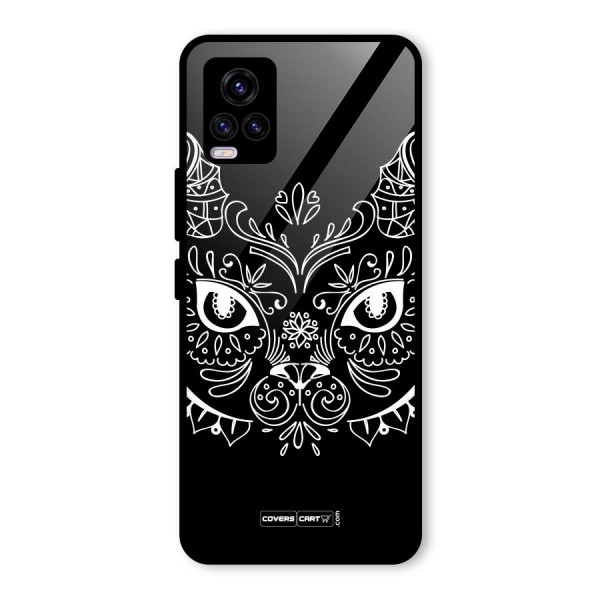 Ethnic Cat Design Glass Back Case for Vivo V20