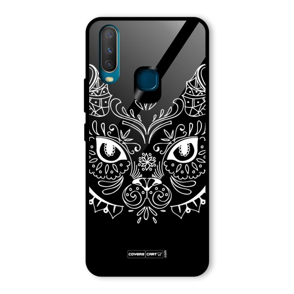 Ethnic Cat Design Glass Back Case for Vivo Y15