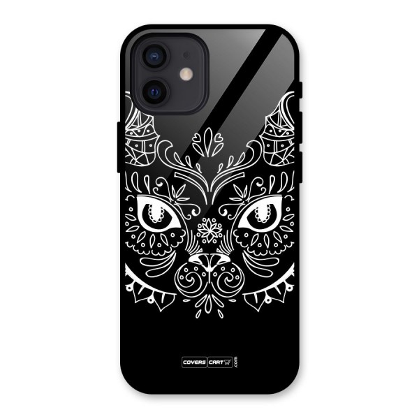 Ethnic Cat Design Glass Back Case for iPhone 12