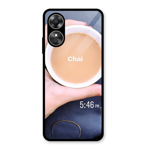 Evening Tea Glass Back Case for Oppo A17