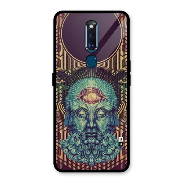 Eye Design Glass Back Case for Oppo F11 Pro