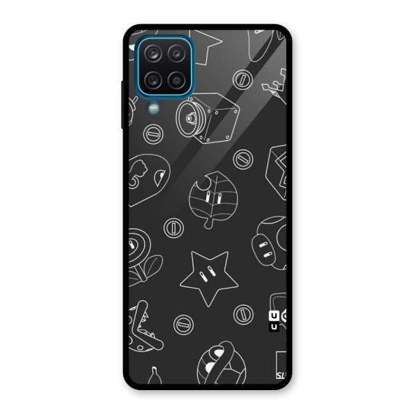 Face Mishchief Glass Back Case for Galaxy A12