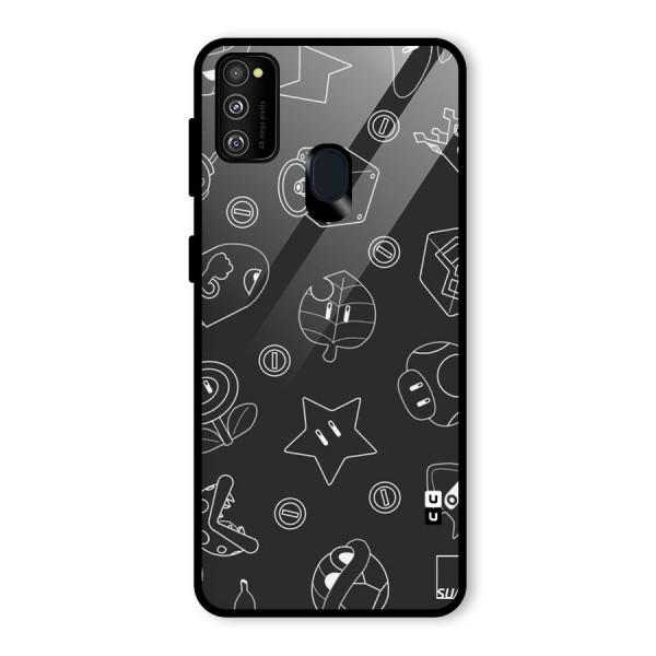 Face Mishchief Glass Back Case for Galaxy M21