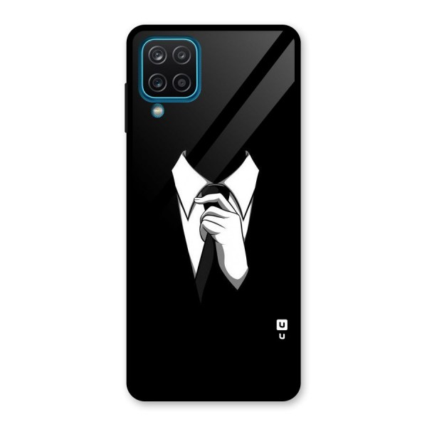 Faceless Gentleman Glass Back Case for Galaxy A12