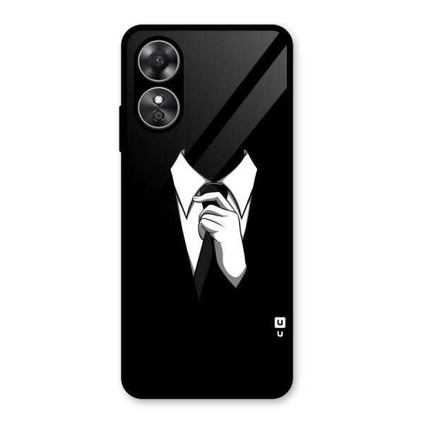 Faceless Gentleman Glass Back Case for Oppo A17