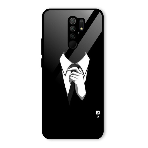 Faceless Gentleman Glass Back Case for Redmi 9 Prime