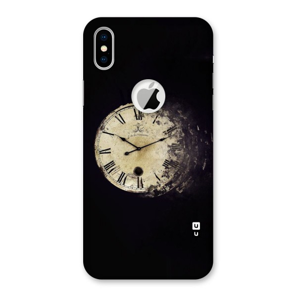 Fading Clock Back Case for iPhone XS Logo Cut