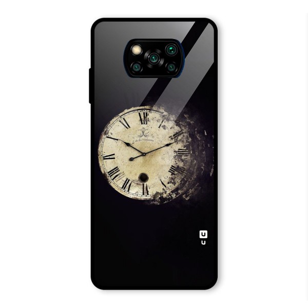 Fading Clock Glass Back Case for Poco X3 Pro