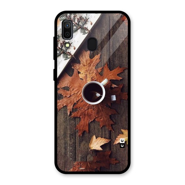 Fall Leaf Coffee Glass Back Case for Galaxy A30