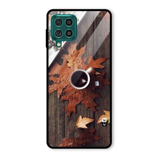 Fall Leaf Coffee Glass Back Case for Galaxy F62