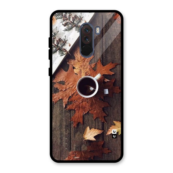 Fall Leaf Coffee Glass Back Case for Poco F1