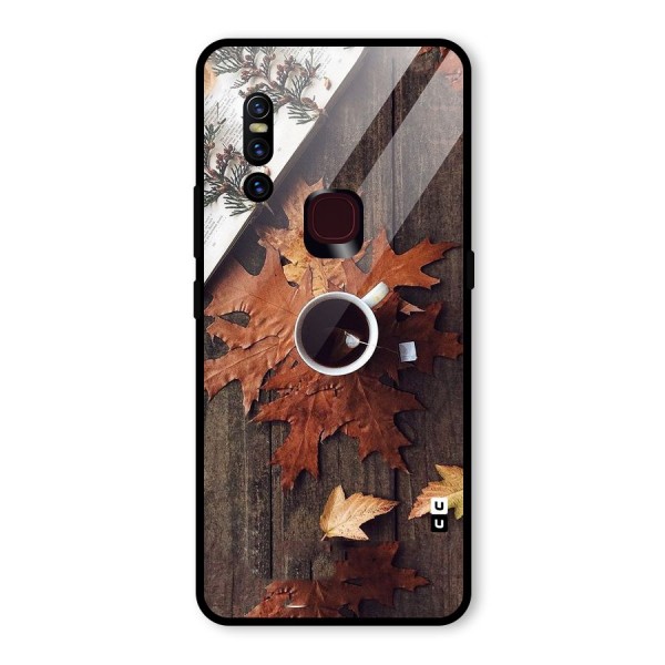 Fall Leaf Coffee Glass Back Case for Vivo V15