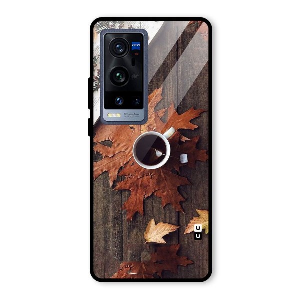 Fall Leaf Coffee Glass Back Case for Vivo X60 Pro Plus