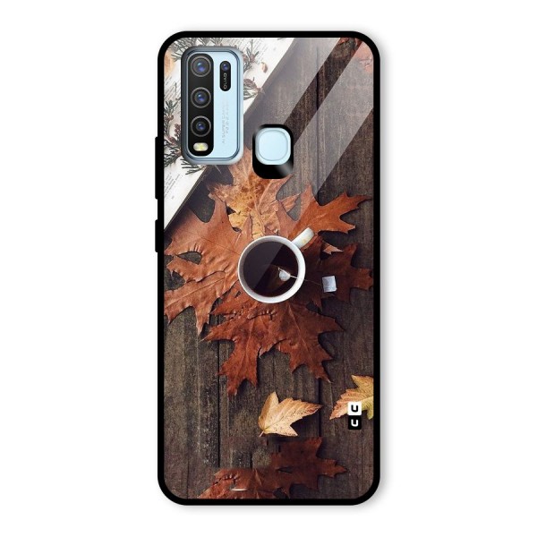 Fall Leaf Coffee Glass Back Case for Vivo Y30