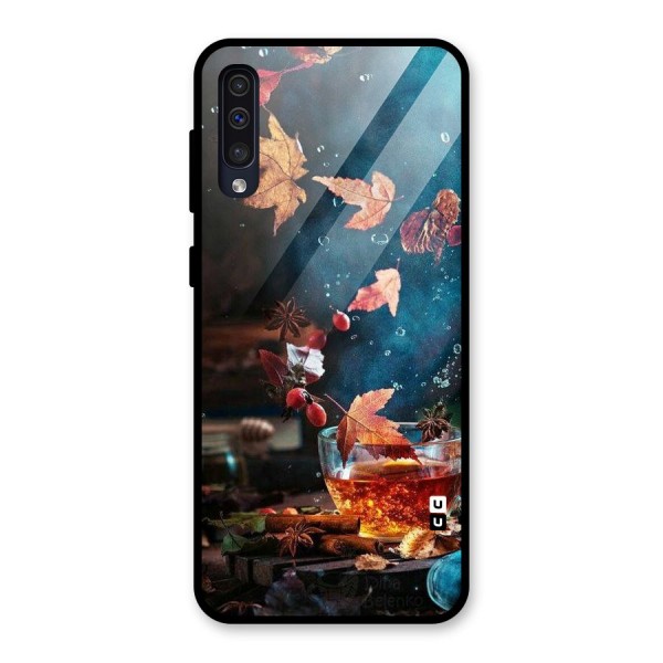 Falling Leaves Tea Glass Back Case for Galaxy A50