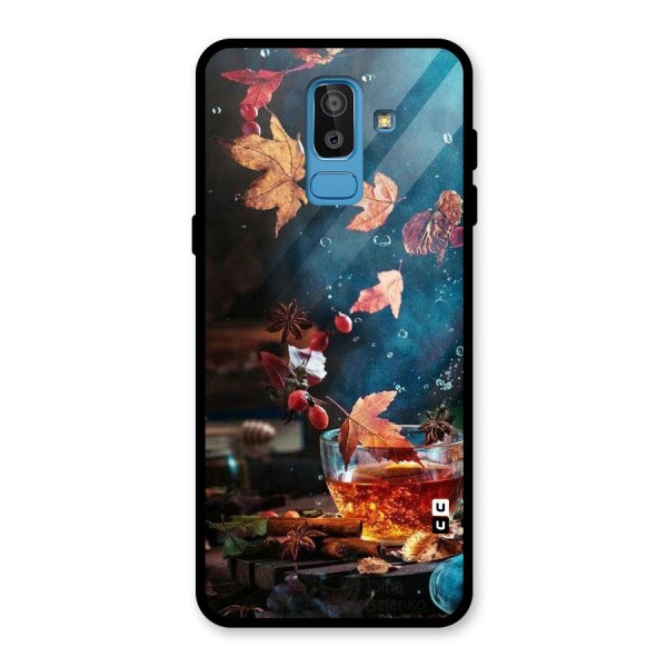 Falling Leaves Tea Glass Back Case for Galaxy J8