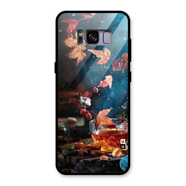 Falling Leaves Tea Glass Back Case for Galaxy S8