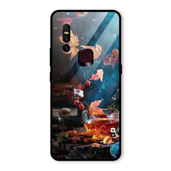 Falling Leaves Tea Glass Back Case for Vivo V15