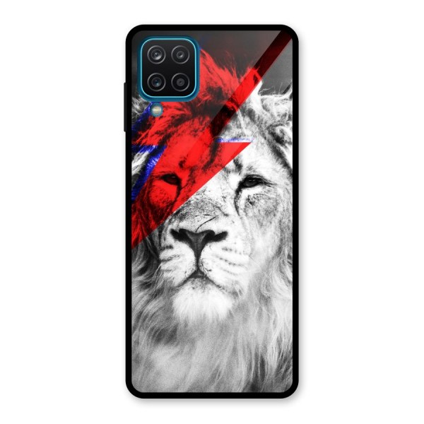 Fearless Lion Glass Back Case for Galaxy A12