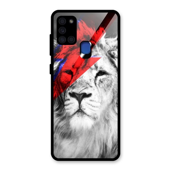 Fearless Lion Glass Back Case for Galaxy A21s