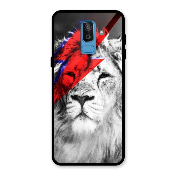 Fearless Lion Glass Back Case for Galaxy J8