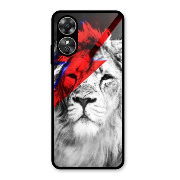 Fearless Lion Glass Back Case for Oppo A17