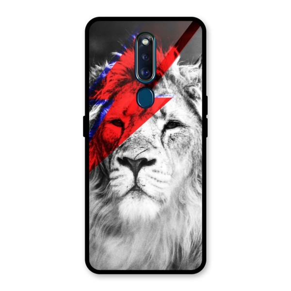 Fearless Lion Glass Back Case for Oppo F11 Pro