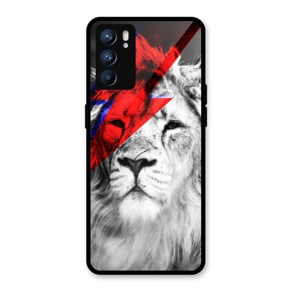 Fearless Lion Glass Back Case for Oppo Reno6 5G