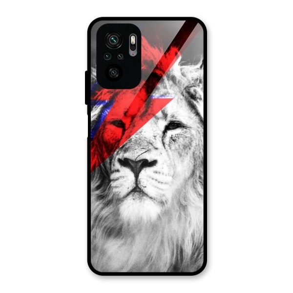 Fearless Lion Glass Back Case for Redmi Note 10