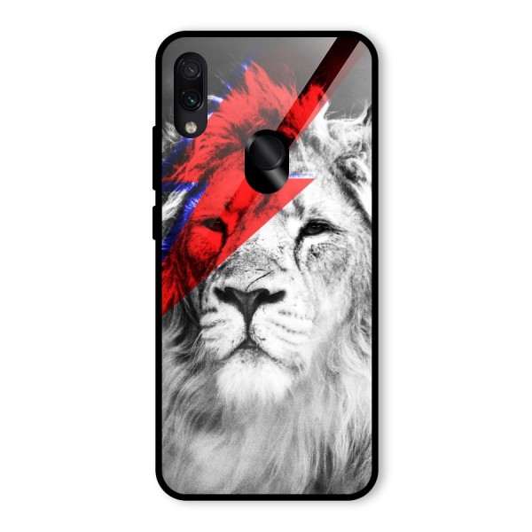 Fearless Lion Glass Back Case for Redmi Note 7S