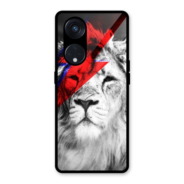 Fearless Lion Glass Back Case for Reno8 T 5G