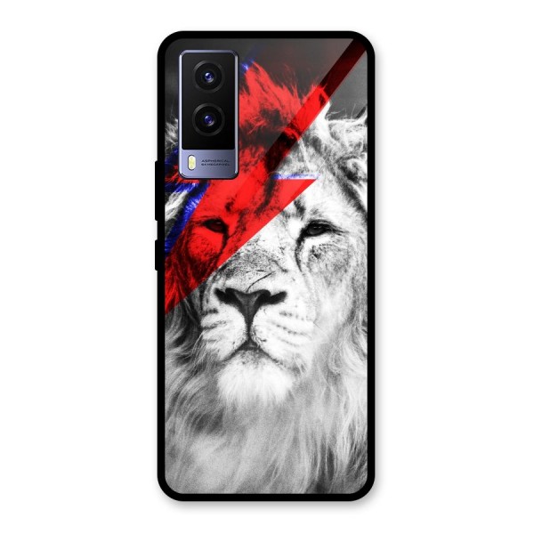 Fearless Lion Glass Back Case for Vivo V21e 5G