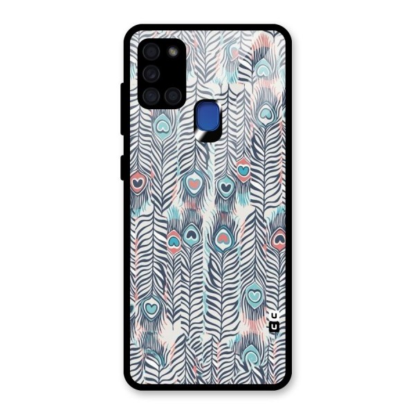 Feather Art Glass Back Case for Galaxy A21s