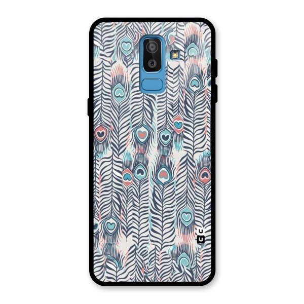 Feather Art Glass Back Case for Galaxy J8