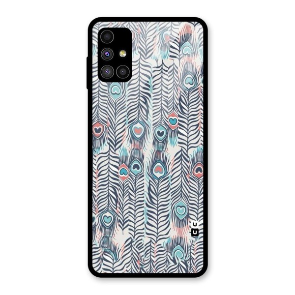 Feather Art Glass Back Case for Galaxy M51