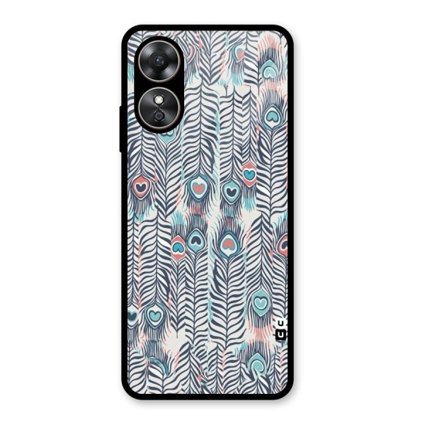 Feather Art Glass Back Case for Oppo A17