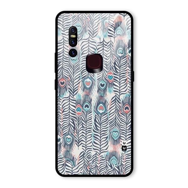 Feather Art Glass Back Case for Vivo V15