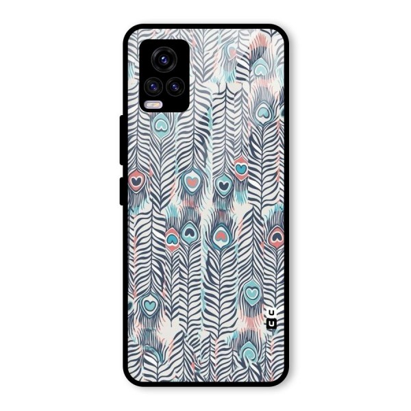 Feather Art Glass Back Case for Vivo V20