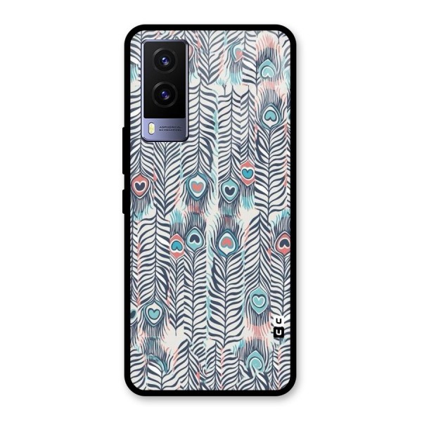 Feather Art Glass Back Case for Vivo V21e 5G