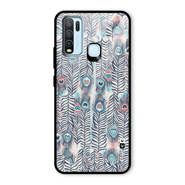 Feather Art Glass Back Case for Vivo Y30