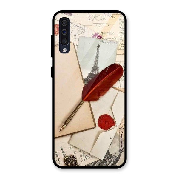 Feather Beauty Glass Back Case for Galaxy A50s