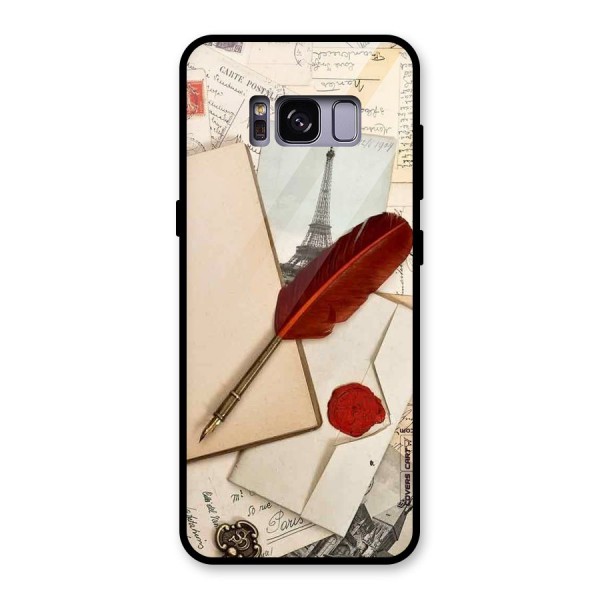 Feather Beauty Glass Back Case for Galaxy S8