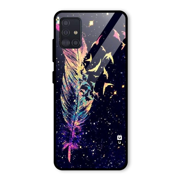 Feather Bird Fly Glass Back Case for Galaxy A51