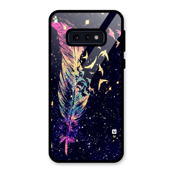 Feather Bird Fly Glass Back Case for Galaxy S10e