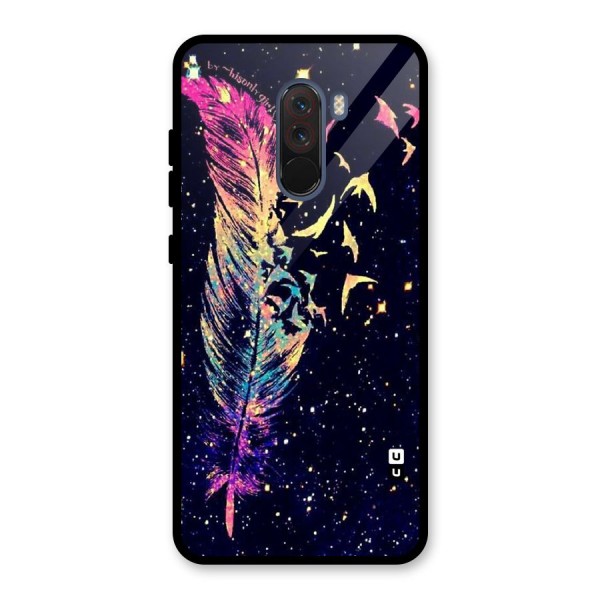 Feather Bird Fly Glass Back Case for Poco F1