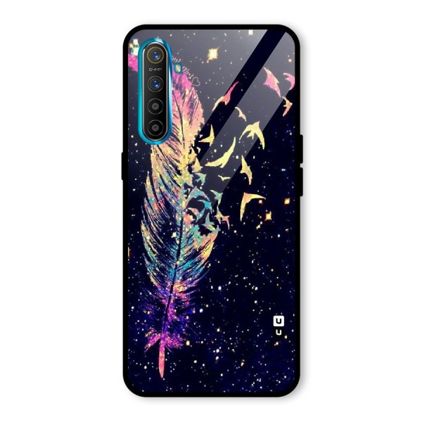 Feather Bird Fly Glass Back Case for Realme XT