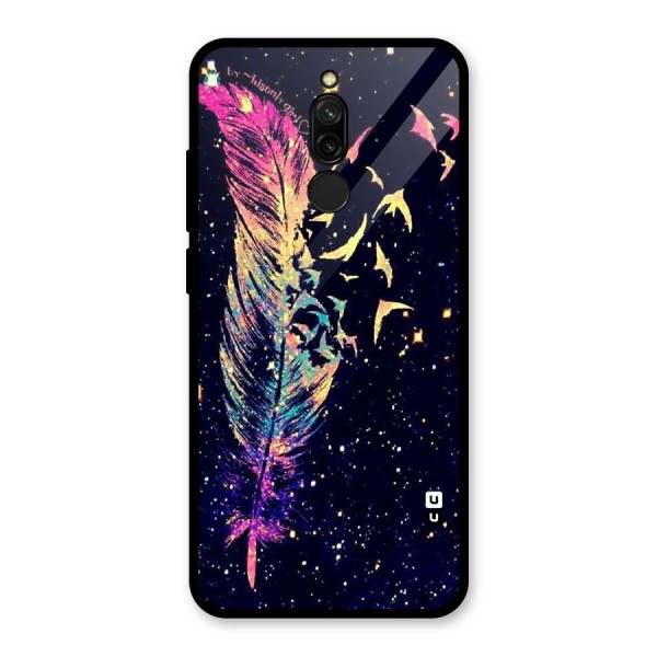 Feather Bird Fly Glass Back Case for Redmi 8