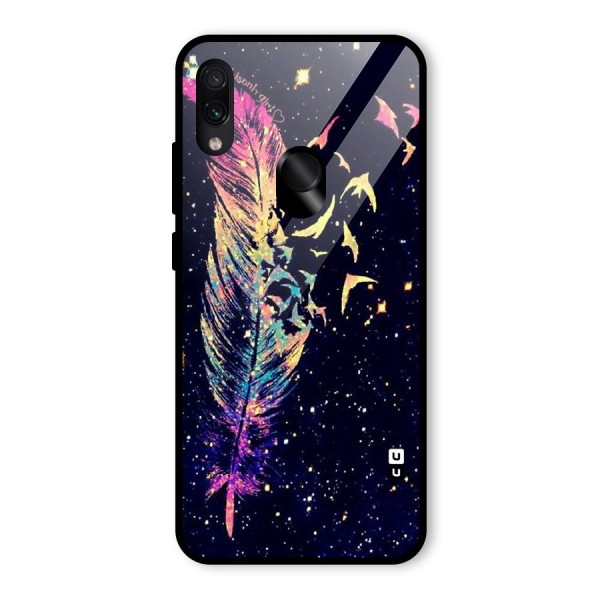 Feather Bird Fly Glass Back Case for Redmi Note 7S