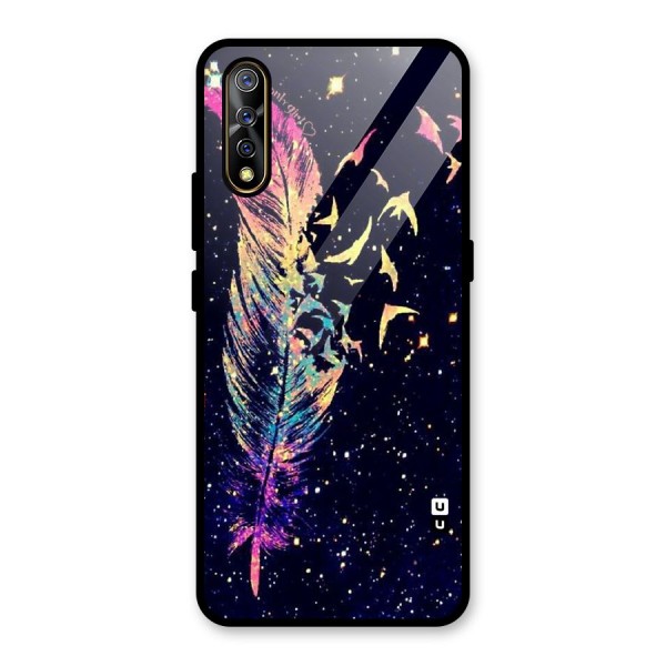 Feather Bird Fly Glass Back Case for Vivo S1